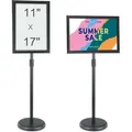 Produktbild: VEVOR Informationsständer 420 x 297 mm Vertikal & horizontal Verstellbarer Posterständer, Robuster Bodenstehender Schilderhalter mit Runder Basis für Displays, Werbung und den Außenbereich Schwarz