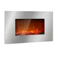Produktbild: Lausanne Luxe Elektrischer Kamin 2000w 2 Heizstufen 90 Cm Edelstahl - Klarstein