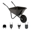 Produktbild: Kinderschubkarre uni schwarz 40 kg 20L Kunststoffwanne Vollgummirad Schiebkarre