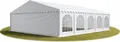 Produktbild: TOOLPORT Festzelt Partyzelt 8x10 m schwer entflammbar PREMIUM, hochwertige PVC Plane 750 N in weiß 100% wasserdicht mit Bodenrahmen
