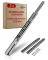 Produktbild: LouMaxx Schubladenschienen 310mm 17mm Nut – 1 Paar (links/rechts) – Auszugsschienen mit Ausrollsicherung – Schubladenauszug für Holzschubladen mit 17mm Führung, einfache Montage, inkl. Schrauben