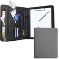 Produktbild: Vebon Schreibmappe New York, Kunstleder, phantomgrau, A4, mit Klemmbrett, Tabletfach 13'' und Reißverschluss