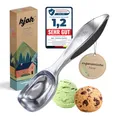 Produktbild: kjøk Premium Eislöffel Eiscreme Portionieren aus Zinklegierung in Chrom matt - Eisportionierer für Icecream - Eiskelle für Eis - Portionierer für Teig, Melonen, Reis oder auch Fleischbällchen