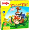 Produktbild: HABA Tier auf Tier – Stapel- und Würfelspiel aus Holz mit 29 Tieren, Wackelspiel für Kinder ab 4 Jahren, Fördert Feinmotorik & Konzentration – 2011189001
