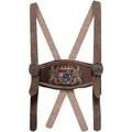 Produktbild: German Wear Trachten Hosenträger lederhosen mit Bayerischem Wappen-stickerei, Farbe: Hellbraun