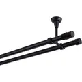 Produktbild: MDEKOR Gardinenstange, 2-läufig, kürzbar, Deckemontage, Gardinenstange Vorhangstange Deckenmontage schwarz 400 cm