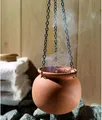 Produktbild: Karibu Sauna-Aufgussset Aromatopf Aufgusstopf Terrakotta (1 Stück, Inkl. Kette) Verdampft Wasser und Duftstoffe, wasserdicht