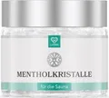 Produktbild: LoWell® 50g Mentholkristalle aus 100% reiner Minze - Ideal als Sauna Aufgussmittel für die Sauna in wiederverschließbarer Dose - Menthol