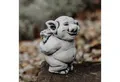 Produktbild: gartendekoparadies.de Gartenfigur Massive Steinfigur Lustiger Troll Blumengruß, Höhe 18 cm, 3 kg, Frostsicher