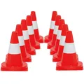 Produktbild: TMS PRO SHOP 10 Stück Leitkegel, rot tagesleuchtend/weiß, Weich-PVC, 35 cm, 0,65 kg, Art.-Nr. 81170 | Leitkegel | Pylone | Markierungskegel