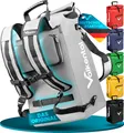 Produktbild: Valkental® 3in1 Fahrradtasche [Bis 25L] - Das Original - Geeignet als Gepäckträgertasche, Rucksack und Umhängetasche - 100% Wasserdicht & Reflektierend - Sichere Befestigung [Abschließbar] Laptopfach