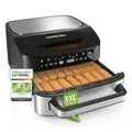 Produktbild: GOURMETmaxx AirGenius Heißluftfritteuse - 7 L Airfryer | Fritteuse mit XXL-Garfläche & 10 Programmen | Minibackofen - fettarm frittieren für max. 8 Personen | Heißluftfritteuse mit Farbdisplay