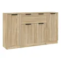 Produktbild: vidaXL Sideboard Sideboards 3 Stk. Sonoma-Eiche Holzwerkstoff (3 St)