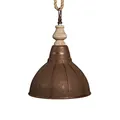 Produktbild: Grafelstein Kleine Hängelampe RUSTY braun aus Metall und Holz Hängeleuchte rostig Industrial