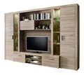 Produktbild: trendteam Wohnwand Wohnwand Anbauwand Mondeo, Eiche sägerau hell, 5-teilig, inkl. LED, (5-St)