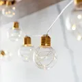 Produktbild: Lights4fun 10er Party Lichterkette mit LED Micro Draht Lichterkette warmweiß Batterie Timer Kugeln Lichterkette Glühbirnen
