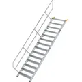 Produktbild: Günzburger Steigtechnik - Treppe 45° Stufenbreite 1.000 Mm 14 Stufen Aluminium Geriffelt - 600354