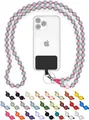 Produktbild: DROPLETSY Holzperlen Handykette universal, handgefertigt, Schlüsselband, Kette, Necklace zum Umhängen - kompatibel mit allen Smartphones: Apple iPhone, Samsung Galaxy (ohne Hülle, Pink Shark)
