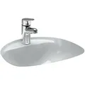 Produktbild: LAUFEN Bijou Einbauwaschtisch, von unten, mit Armaturenbank, 1 Hahnloch, mit Überlauf, 450x405mm, H8112200000001