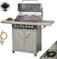 Produktbild: Vaiko Chef 4 Gasgrill Echte Edelstahl Konstruktion Grillstation Grillwagen 4+1