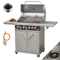 Produktbild: Gasgrill Edelstahl Vaiko 4 Brenner VA Konstruktion Grillstation Grillwagen 4+1