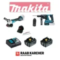 Produktbild: Makita 18V Combo KIT Akku Kombihammer DHR243 Winkelschleifer DGA513 + 2 Akkus+LG