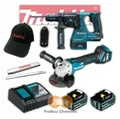 Produktbild: Makita Combo KIT18V Akku Kombihammer DHR243 Winkelschleifer DGA511 + 2 Akkus 5,0