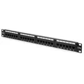 Produktbild: DIGITUS DIGITUS CAT 5e Patch Panel, ungeschirmt, 24-Port RJ45, 8P8C, LSA, 1HE, Rack Mount, sw, 482x44x109