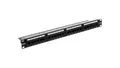 Produktbild: Patchfeld komplett 19 Zoll, 24x RJ45 U / UTP Cat.5e 1HE schwarz (RAL 9005 