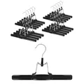 Produktbild: 20 x Hosenbügel Klemmbügel schwarz VonBueren | Hosenspanner aus Metall | Kleiderbügel für Hosen | rutschfest | mit drehbarem Haken