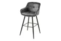 Produktbild: riess-ambiente Barhocker EUPHORIA grau / schwarz (Einzelartikel, 1 St), Esszimmer · Samt · Edelstahl · mit Lehne · Tresenstuhl · Barock Design