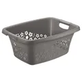 Produktbild: Rotho Kunststoff AG Rotho Wäschekorb FLOWERS, 25 Liter, Maße: 505 x 383 x 218 mm, Farbe: anthrazit 1756508853