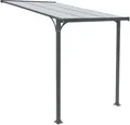 Produktbild: HOME DELUXE - Vordach Haustür CUBIS - Größe: Medium - 219 x 150 x 258 cm - Anthrazit, Gestell: Aluminium, inkl. Polycarbonat Platten I Hautürvordach Pultdach Glasvordach