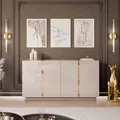 Produktbild: YOURHOUSE24 Kommode 4D ONYX Kaschmir Sideboard Goldene Beine (Ausführung: Push to open, ohne Füße)