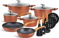 Produktbild: EDENBERG Copper Line -15-delige Luxe Pannenset van Gesmeed Aluminium