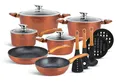 Produktbild: EDENBERG Copper Line -15-delige Luxe Pannenset van Gesmeed Aluminium