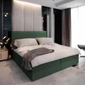 Produktbild: Masseno Boxspringbett PISA 140x200 cm Komplett-Set mit Bonell Matratze und Topper, Polsterbett mit Bettkästen -Grün, TILIA 39