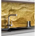 Produktbild: MyMaxxi Küchenrückwand Küchenrückwand selbstklebend Steinwand sand Spritzschutz Folie, (Klebefolie Küchenrückwand aufgerollt B 80 cm x H 60 cm), Steinwand sand B 80 cm x H 60 cm braun 80 cm x 60 cm
