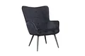 Produktbild: byLIVING Sessel Uta/Samtstoff schwarz/Gestell schwarz pulverbeschichtet/Relaxsessel/Armlehnen-Sessel/B 72, H 97, T 80 cm