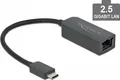 Produktbild: DELOCK Adapter USB Typ-C Stecker zu 2,5 Gigabit LAN kompakt