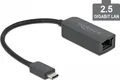 Produktbild: DELOCK Adapter USB Typ-C Stecker zu 2,5 Gigabit LAN kompakt