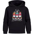Produktbild: MoonWorks® Kinder Hoodie Weihnachtspullover Jungen Mädchen Wichtel Weihnachtsoutfit Kinder Schwarz 128