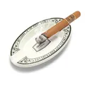 Produktbild: CIGARLOONG Zigarren Aschenbecher Portable, Harz Desktop Zigarren Aschenbecher mit 2 Zigarrenhalter, widerstandsfähiger und langlebiger Aschenbecher für Outdoor&Indoor (Weiß)