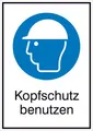 Produktbild: Gebotsschild Kopfschutz benutzen Aluminium (B x H) 262mm x 371mm ISO 7010 1St.