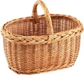 Produktbild: Kobolo Einkaufskorb geflochten Weidenkorb Transportkorb Korb mit Henkel Braun