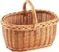 Produktbild: Einkaufskorb Allzweckkorb Tragekorb Bügelkorb Flechtkorb gekochte Weide Größe 1