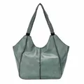Produktbild: OBC Damen XXL Tasche Schultertasche Shopper Businesstasche Umhängetasche Workbag Henkeltasche Reisetasche FLECHTOPTIK Henkel Leder Optik Mint