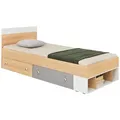 Produktbild: Deine Möbel 24 Jugnedbett, Eiche, Weiß, Grau, Holzwerkstoff, 90x200 cm, Kinder- & Jugendzimmer, Jugendmöbel, Jugendbetten