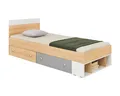 Produktbild: Deine Möbel 24 Jugendbett POKO 14 90x200 cm, in Biskuiteiche / Weiß Lux / Grau