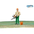 Produktbild: bruder Forstarbeiter mit ZubehÃ¶r, Spielfigur (grÃ¼n/beige)